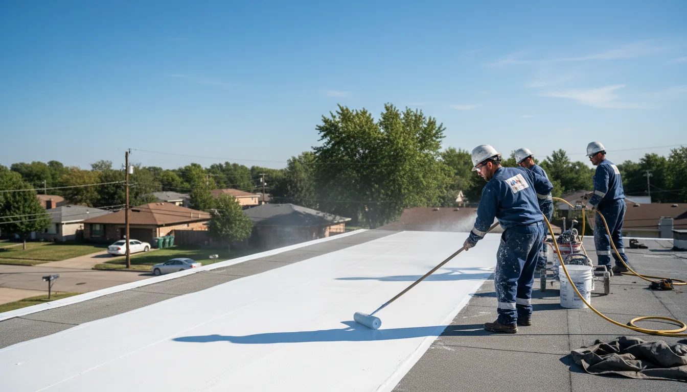 Commercial roof coating in Dallas City, IL near me